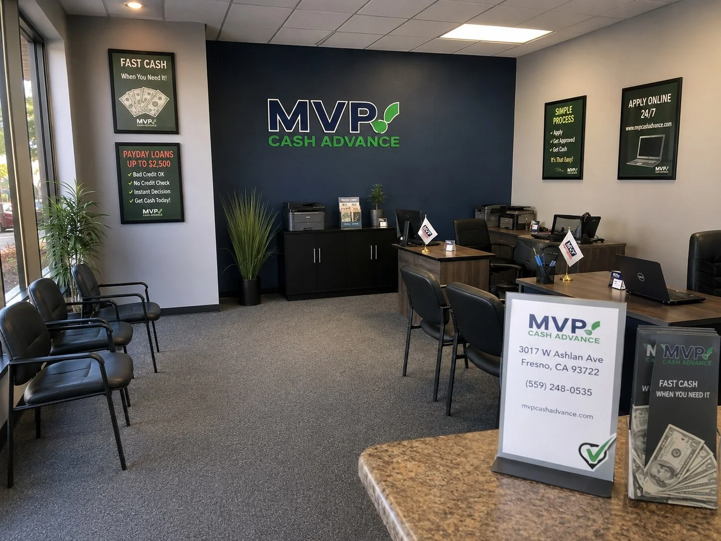 Inside MVP Cash Advance Fresno Ashlan office
